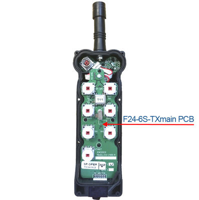 Telecontrol 6 single speed push buttons cordless remote control F24-6S-TX transmitter main board